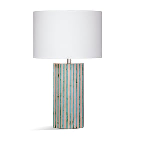 Bassett Mirror Garrett Natural Blue Green Table Lamp