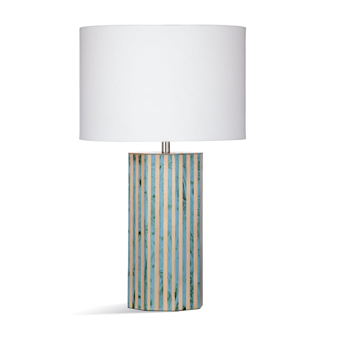 Bassett Mirror Garrett Natural Blue Green Table Lamp BMC-L4145TEC