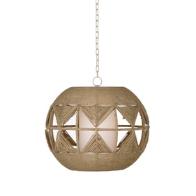 Bassett Mirror Brown Woven Pendant Lamp