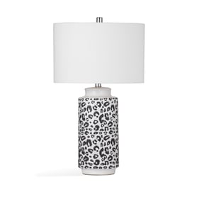 Bassett Mirror White Black Animal Print Table Lamp