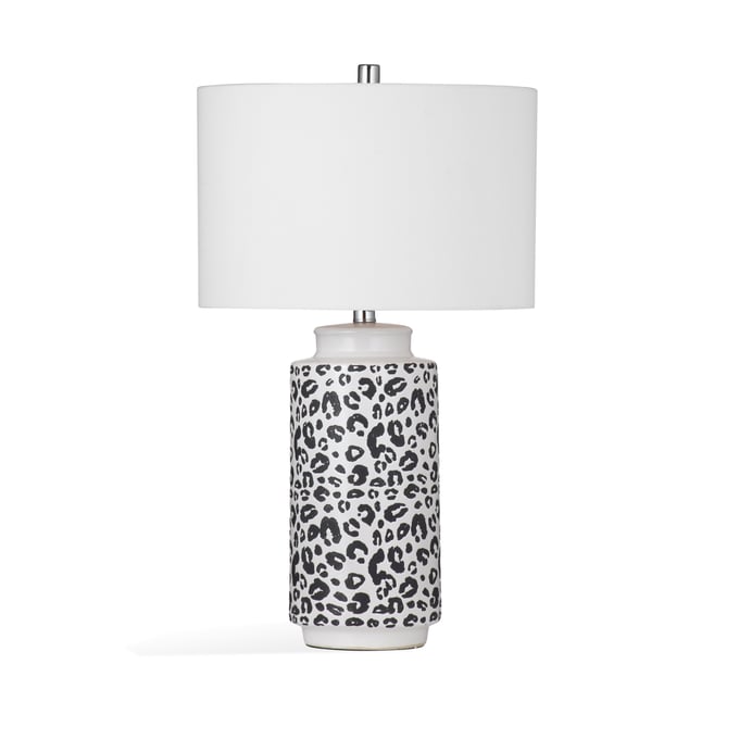 Bassett Mirror White Black Animal Print Table Lamp BMC-L4201TEC