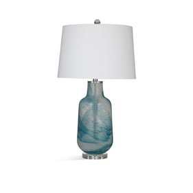 Bassett Mirror Caleeze Teal Blue White Table Lamp