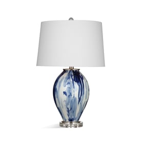 Bassett Mirror Canady Blue White Table Lamp