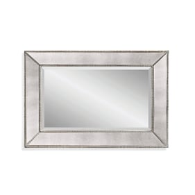 Bassett Mirror Beaded Silver Rectangle Wall Mirror