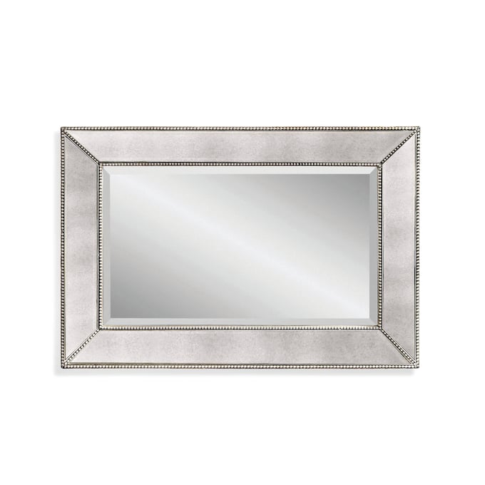 Bassett Mirror Beaded Silver Rectangle Wall Mirror BMC-M3341BEC