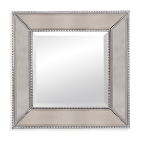 Bassett Mirror Beaded Silver Square Wall Mirror