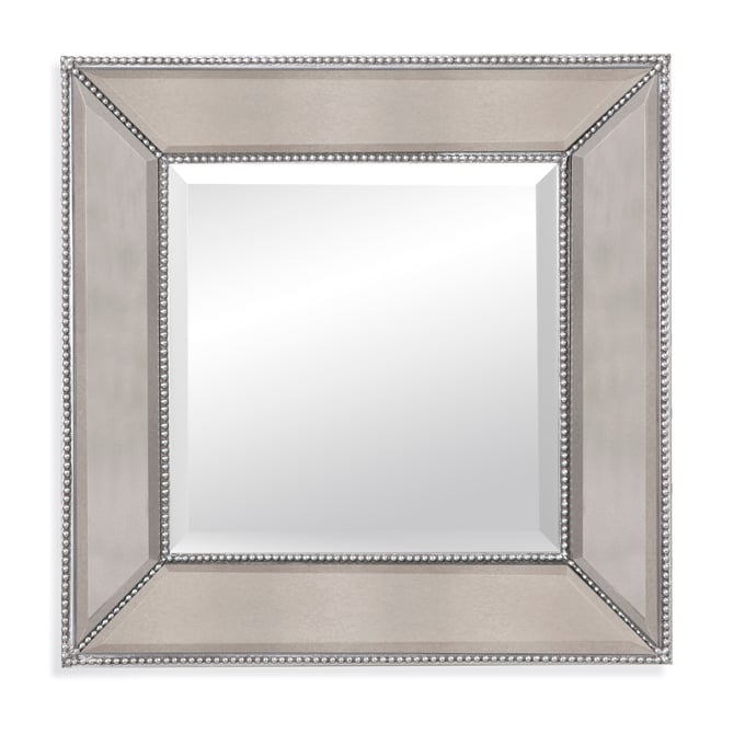 Bassett Mirror Beaded Silver Square Wall Mirror BMC-M3592BEC