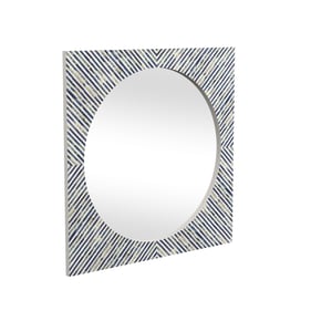 Bassett Mirror Sunburst Bone Blue Wall Mirror