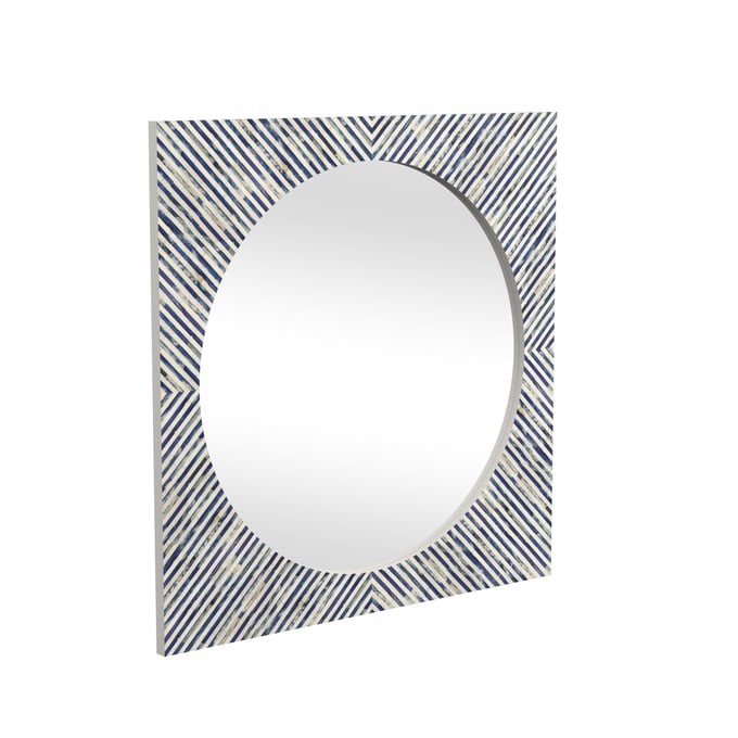 Bassett Mirror Sunburst Bone Blue Wall Mirror BMC-M4394EC