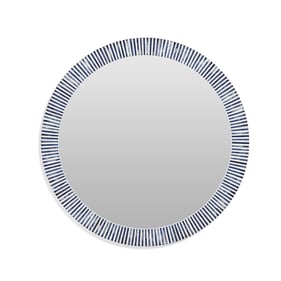 Bassett Mirror Radial Bone Blue Wall Mirror