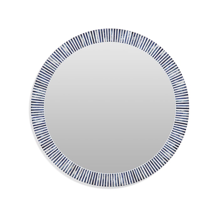 Bassett Mirror Radial Bone Blue Wall Mirror BMC-M4395EC