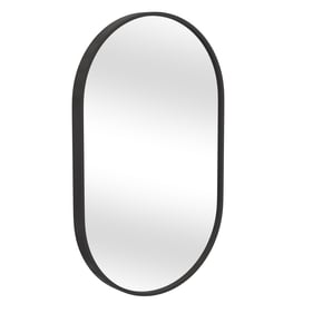 Bassett Mirror Matte Black Oval Wall Mirror