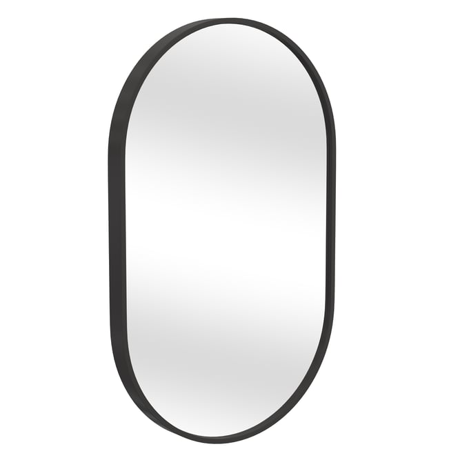 Bassett Mirror Matte Black Oval Wall Mirror BMC-M4868