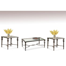 Bassett Mirror Lido Burnished Bronze 3pc Coffee Table Set