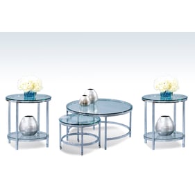 Bassett Mirror Patinoire Silver 3pc Coffee Table Set