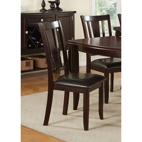 2 Poundex Espresso PU Dining Chairs