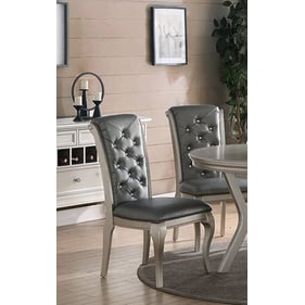 2 Poundex Silver Dining Chairs