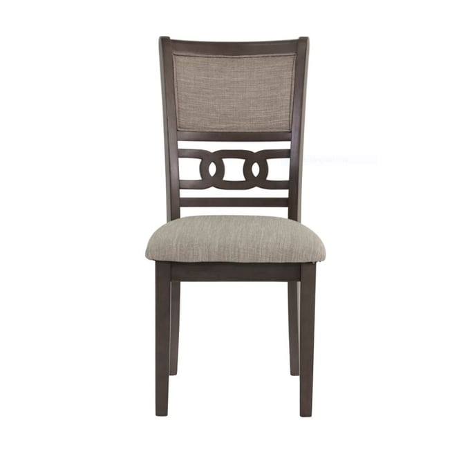 2 Poundex Grey Fabric Dining Chairs BOSS-F1812