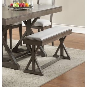 Poundex Ash Grey Dining Bench