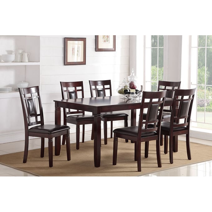 Poundex Cherry 7pc Dining Room Set BOSS-F2294