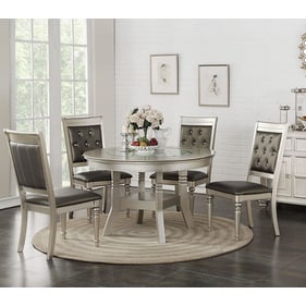 Poundex Silver Round Storage 5pc Dining Room Set