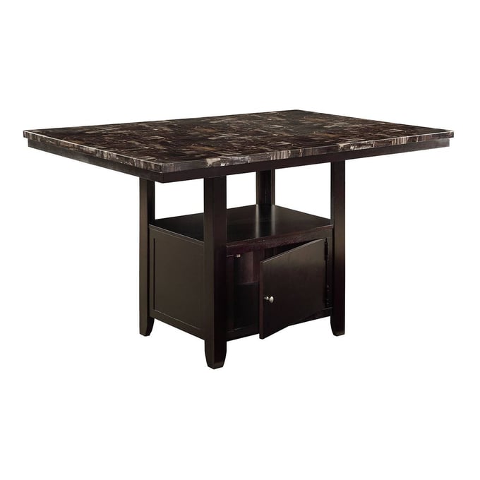 Poundex Espresso Counter Height Table with Storgae BOSS-F2461