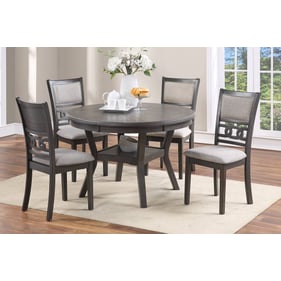 Poundex Grey Wood Fabric 5pc Dining Room Set