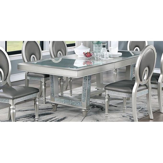 Poundex Silver Dining Table BOSS-F2597