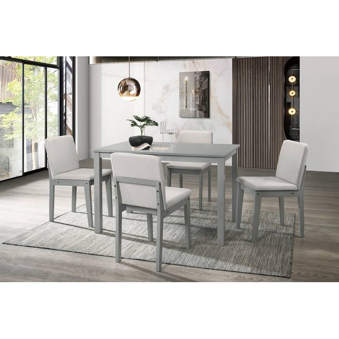 Poundex Beige Grey 5pc Dining Room Set BOSS-F2612