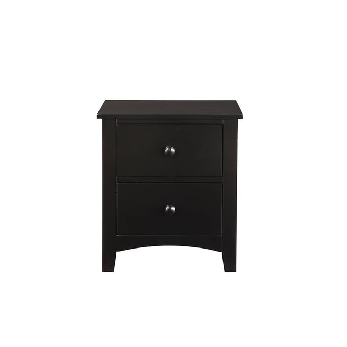 Poundex Black 2 Drawers Night Stand BOSS-F4236