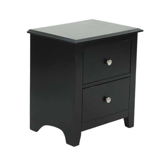 Poundex Black Pine MDF Night Stand BOSS-F4251