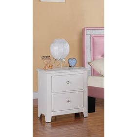 Poundex White Pine MDF Night Stand