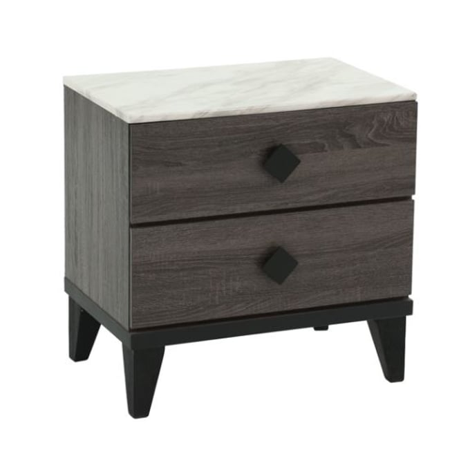 Poundex Foil Grey Night Stand BOSS-F5451