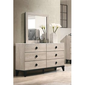 Poundex Foil Cream Dresser And Mirror