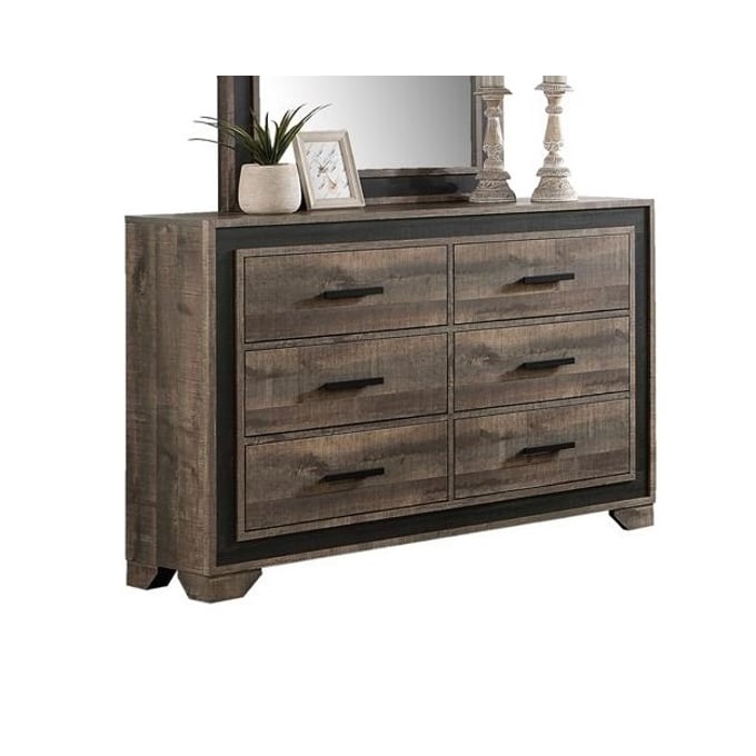 Poundex Brown Charcoal Dresser BOSS-F5528