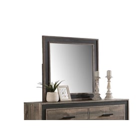 Poundex Brown Charcoal Mirror