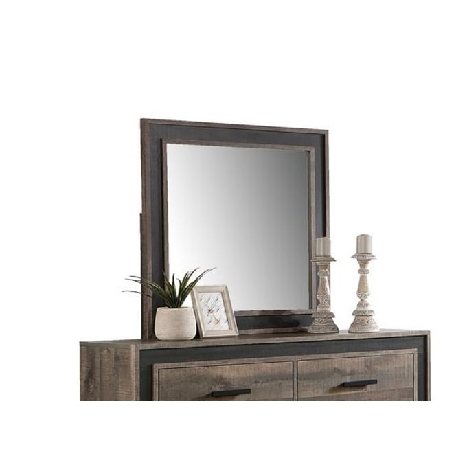 Poundex Brown Charcoal Mirror BOSS-F5527