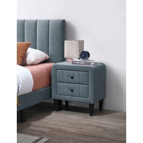 Poundex Gray Linen Night Stand