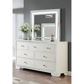 Poundex Ivory Dresser And Mirror