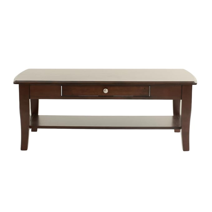 Poundex Espresso Drawer Coffee Table BOSS-F6279