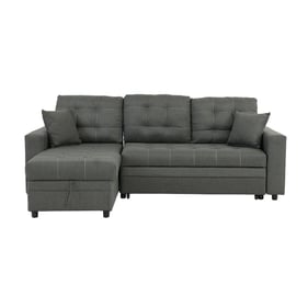 Poundex Ash Black Espresso Tufted 2pc Sectional