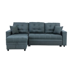 Poundex Blue Grey Espresso 2pc Sectional