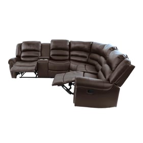 Poundex Dark Brown 3pc Reclining Sectional