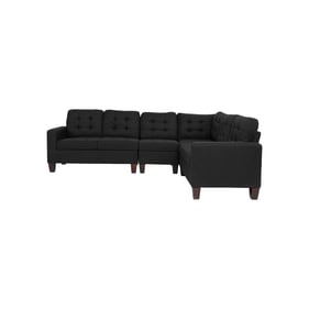 Poundex Carmine Espresso 4pc Sectional with 2 Accent Pillows