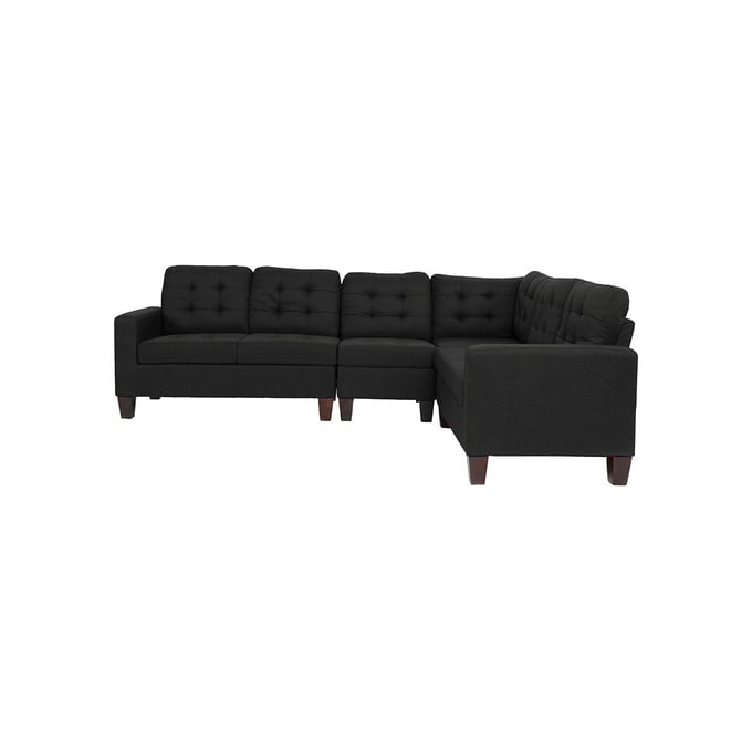 Poundex Carmine Espresso 4pc Sectional with 2 Accent Pillows BOSS-F6937