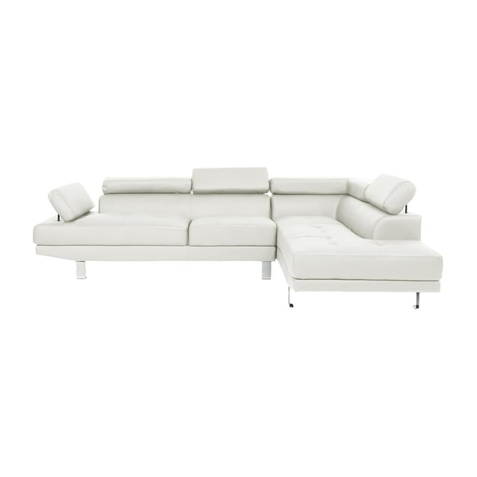 Poundex White Modern 2pc Sectional BOSS-F7320