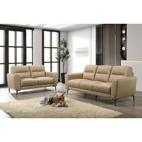 Poundex Taupe Sofa and Loveseat Set