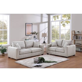 Poundex Ivory Sofa and Loveseat Set