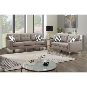 Poundex Light Brown Sofa and Loveseat Set