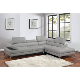 Poundex Light Gray 2pc Sectional